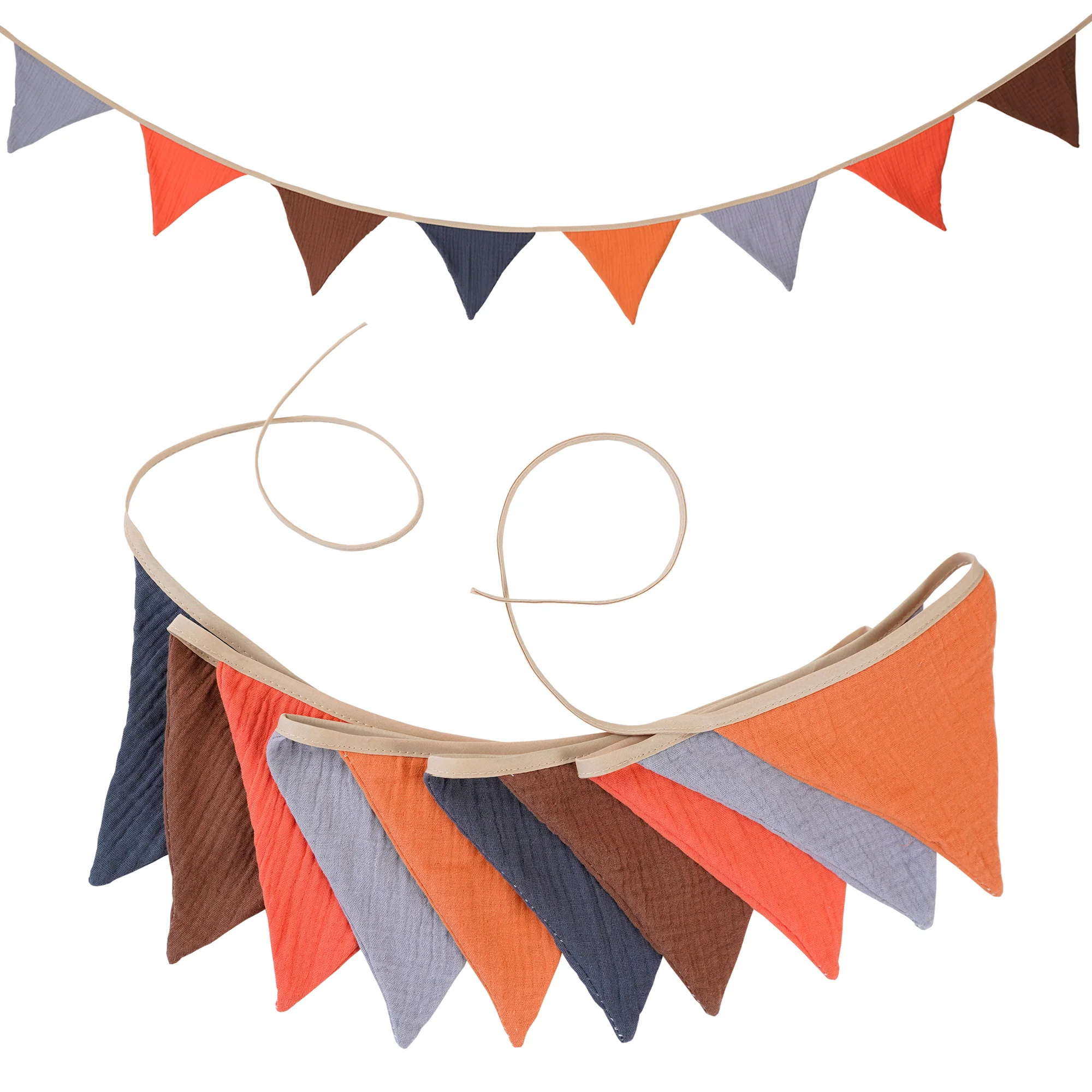 2,6 m große Wimpelkette aus Stoff für Kinderzimmer, 10-Dreieck-Wimpel-Flaggen, Party-Dekoration, Banner für Zuhause, Babyparty, Karneval, Girlande
