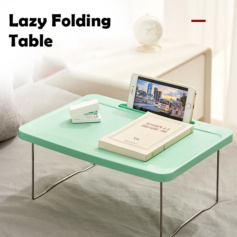 Simple Multifunctional Mobile Phone Holder Dormitory Bed Folding Dining Table Desk Load-bearing Sturdy Computer Desk