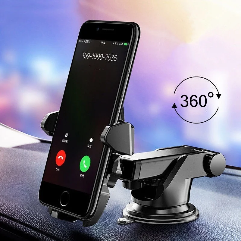 Phone Holder for Car Windshield Dashboard Suction Cup Universal 360 Rotation Adjustable Mount Navigation GPS Stand for All Cars