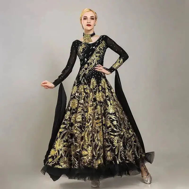 New Modern Dance Dress Handmade Hot Diamond National Standard Dress Social Dance Ballroom Dance Performance Costume