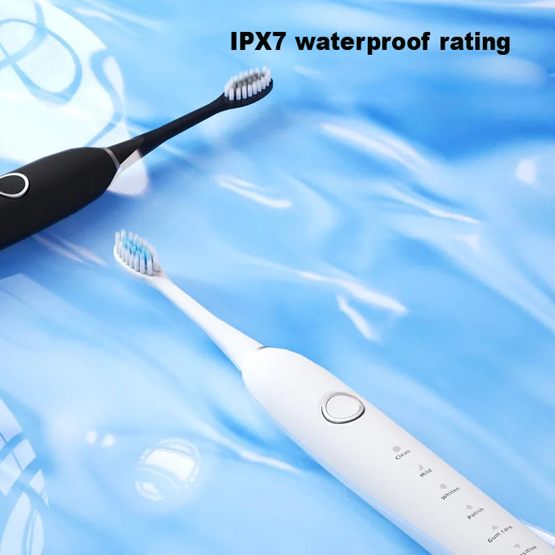 Smart Rechargeable Ultrasonic Electric Toothbrush for Adults Whitening Teeth Cleaner IPX7 Waterproof Soft Bristles Tooth Brush view 5