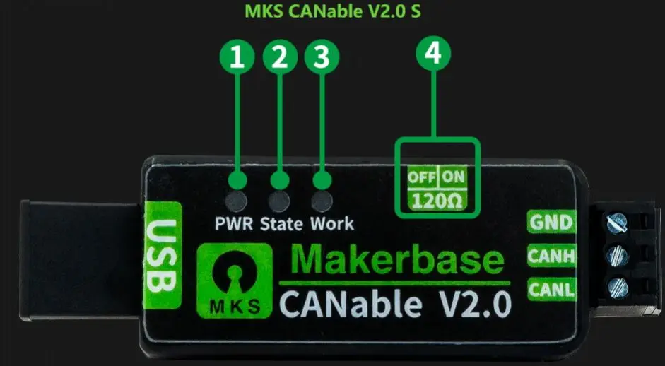 MKS CANable 2.0 USB zu CAN Adapter Analysegerät CANFD SLCAN SocketCAN CANdleLight Klipper 3D-Drucker-Teile – Detail 15