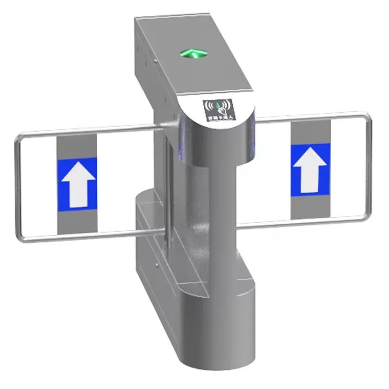 Supermarket Entrance Barrier Gate Facial Recognition Qr Code Access Swing Turnstile Gate