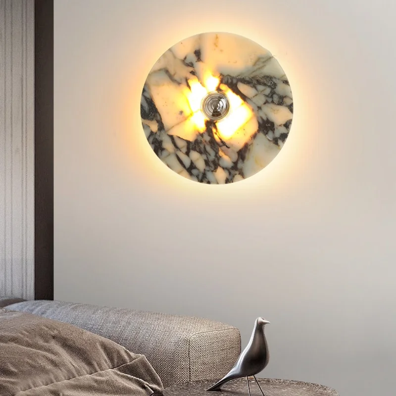 Natural Marble Loft Vintage LED Wall Lights Dining Room Restaurant Interior Home Decoration Bedside Lamp Lamparas De Pared