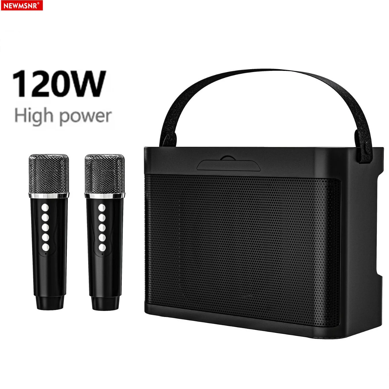 #20W Powerful Wireless Portable Dual Microphones Bluetooth Speaker Hifi Stereo Family Party Karaoke Subwoofer Boombox Gifts 2026