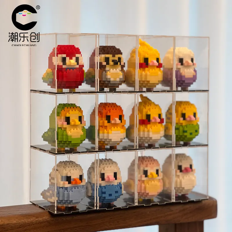 

Micro Building Blocks Cute Bird Budgie Parrot Mini Bricks Assembly Toy Decoration Birthday Gift For Kids Boys Girls