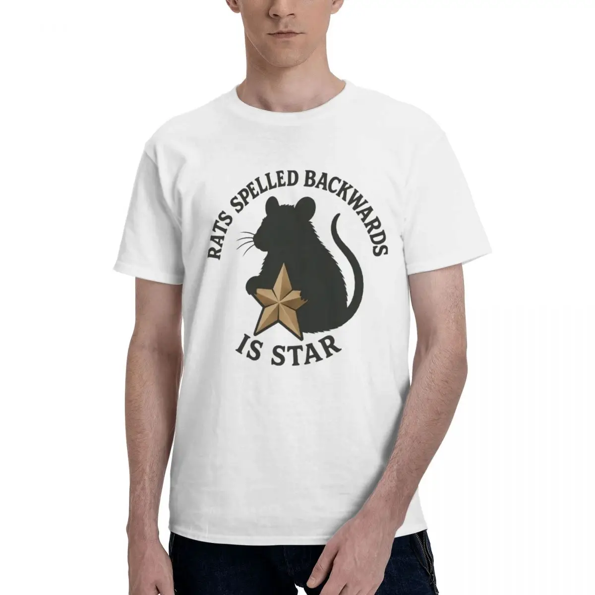 Men Rats Spelled Backwards Is Star Funny Rat Meme Trending T Shirt Streetwear Cotton Men T Shirt