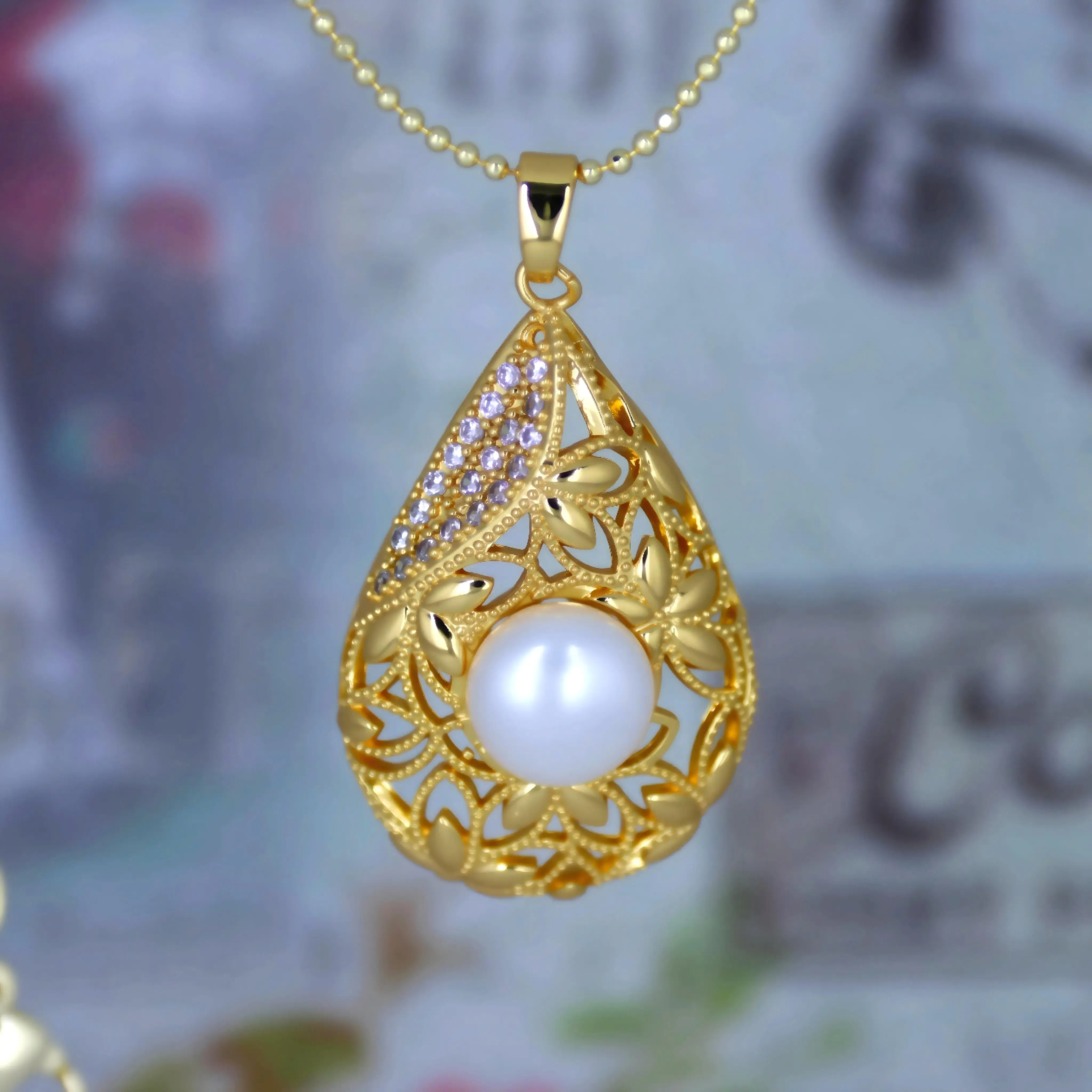 

JUNYE Waterdrop Shaped Vintage Pearl Pendant + Bead Chain Women's Jewelry Birthday Valentine's Day Anniversary Gift Evening Wear