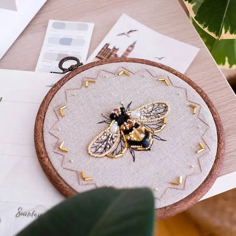 Insect Bead Embroidery DIY Craft Kit Insect Series Bead Embroidery Crafts Butterfly Beetle Puzzle Handmade Cross Stitch
