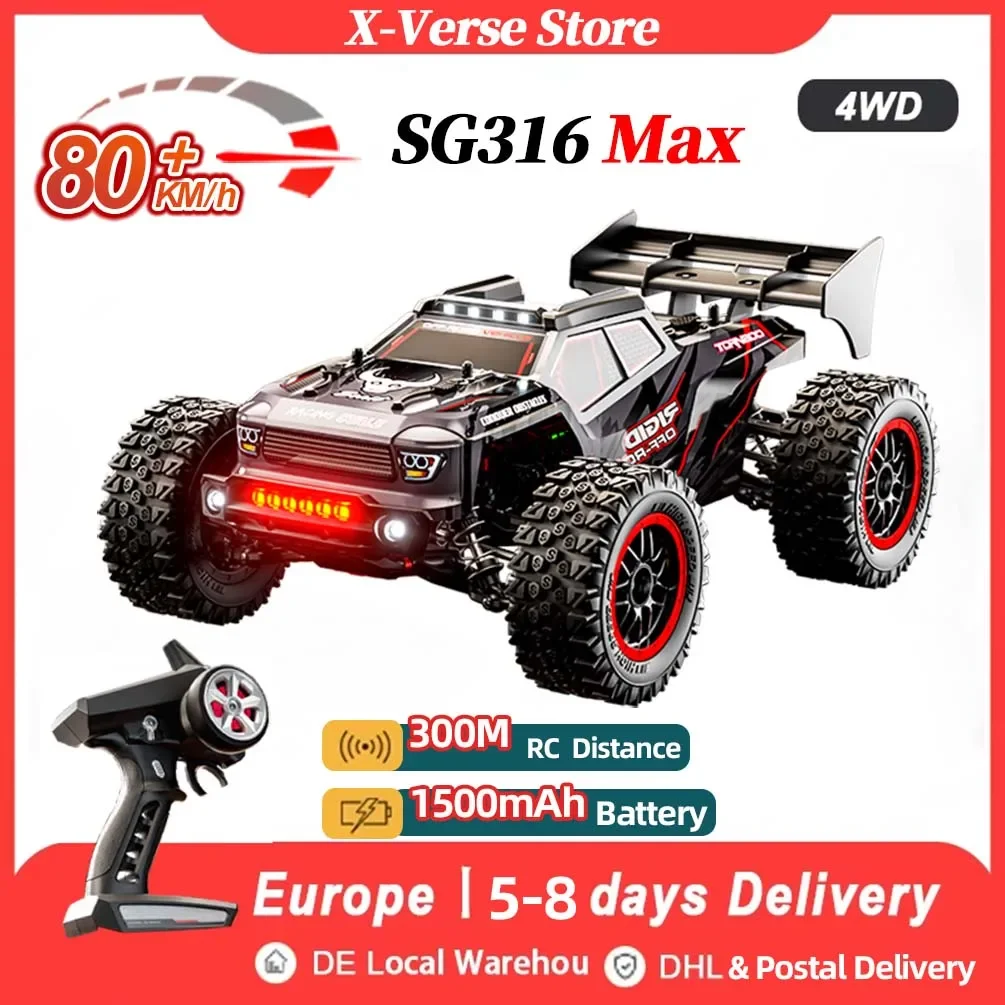 SG316 MAX RC Offroad 4x4 Hoge Snelheid Drift Racewagen 80 KM/H 4WD Drift Afstandsbediening Auto SG116 Max 1:16 Borstelloze Motor RC Auto