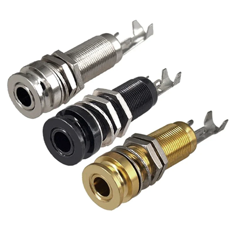 High Sensitivity 6.35mm 1/4 Inch Strap Lock Output Jack Socket Replacement Parts for Electric Guitar Bass Musical Instruments