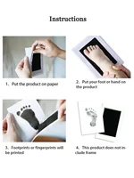 1pc Newborn Infant Handprint & Footprint Kit Without Ink, Safe And Clean Baby Imprint Photo Frame, 1 Ink Pad + 2 Sheets Of Paper 3