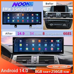 14.9“ Android14 Car Radio For BMW 3 4 Series F30 F31 F33 F32 F34 F36 M3 F80 M4 F82 F83 NBT EVO 2012-2015 CarPlay Multimedia Play