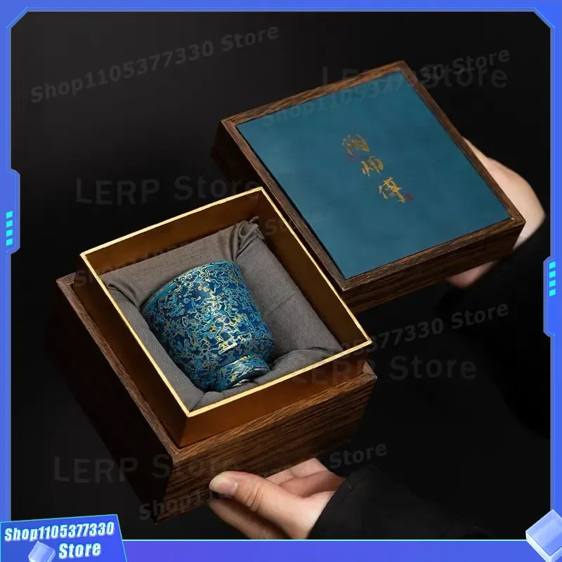 Large Ceramic Lacquer Master Cup Kung Fu Tea Set Personal Teacup with Gift Box Ideal Birthday Present for Tea Lovers High