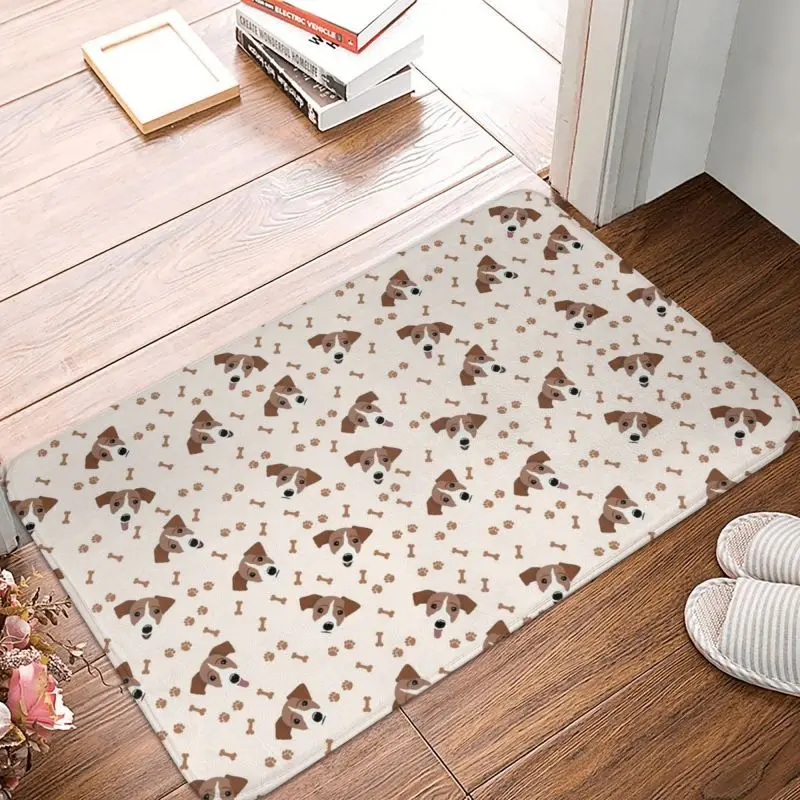 Personalized Jack Russell Terrier Dog Bones Doormat Mat Anti-Slip Animal Kitchen Garage Living Room Welcome Rug Carpet Footpad