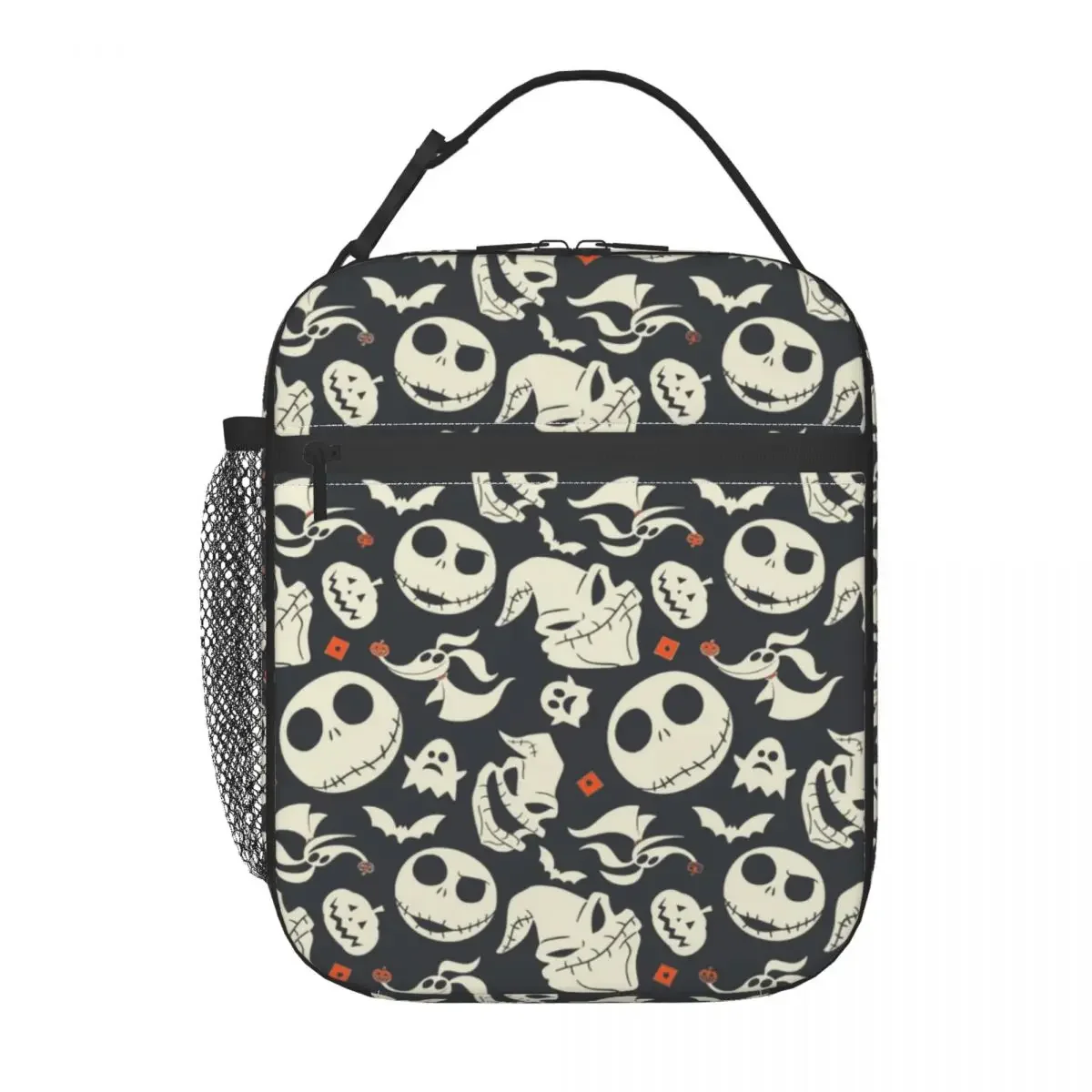 Custom Jack Skellington Lunch Bag for Women Cooler Thermal Insulated Bento Box Office Picnic Travel Waterproof Tote Bags