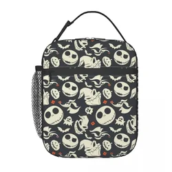 Borsa da pranzo personalizzata Jack Skellington per donna borsa termica isolata Bento Box Office Picnic Travel Tote Bag impermeabile