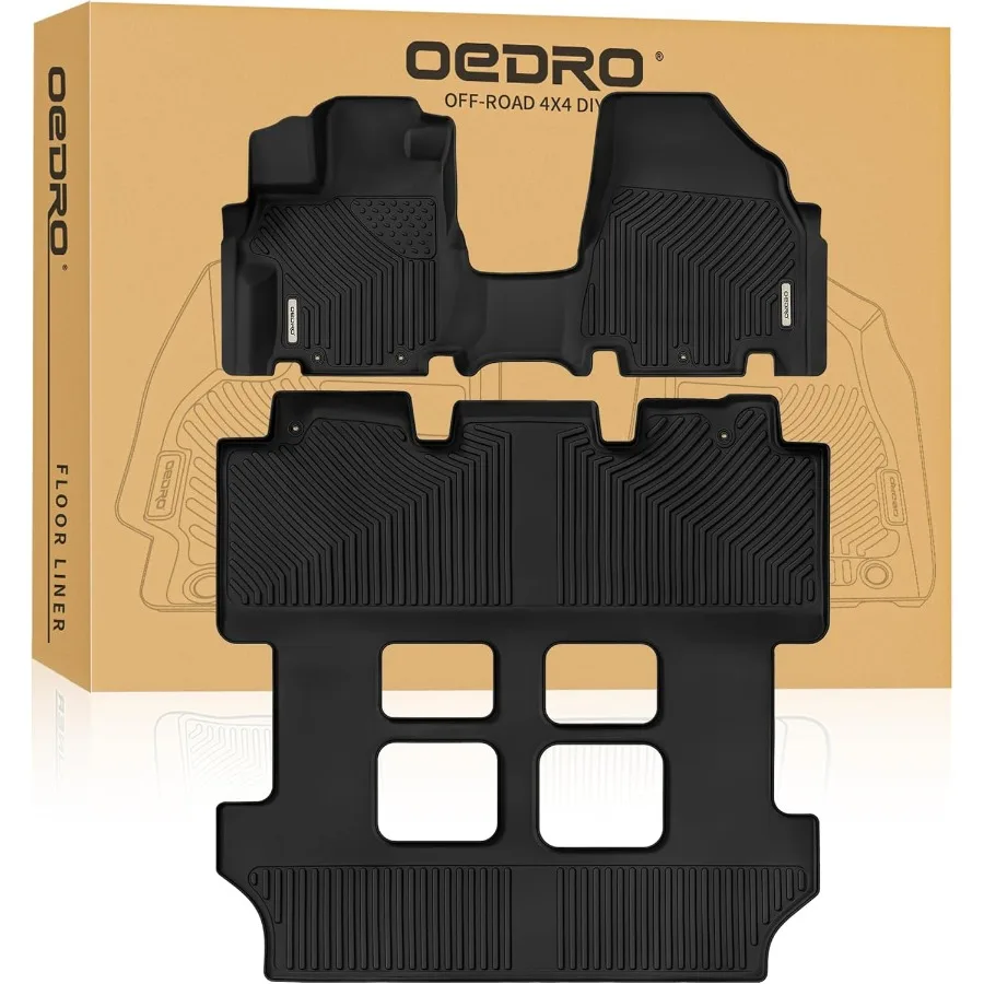 

AllWeather Floor Mats Fit for 20112017 Honda Odyssey 3Row Vehicle Complete Set Including 1st 2nd and 3rd Row Liners in Black Du