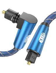 EMK 90 Degree Optical Cable Right Angle SPDIF Optical Audio Cable Blue Optical Cable DVD Xbox TV Blu-ray