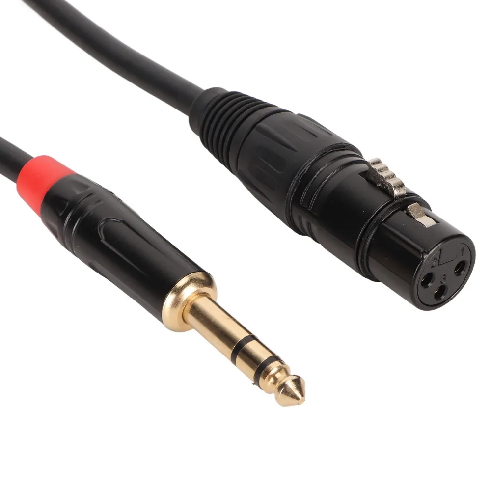 20 AWG OFC Core 3PIN XLR Female To 1/4 Inch 6.35mm Cable 3 Meters/9.8ft Multilayer Shielding Microphone Cable Plug and Play