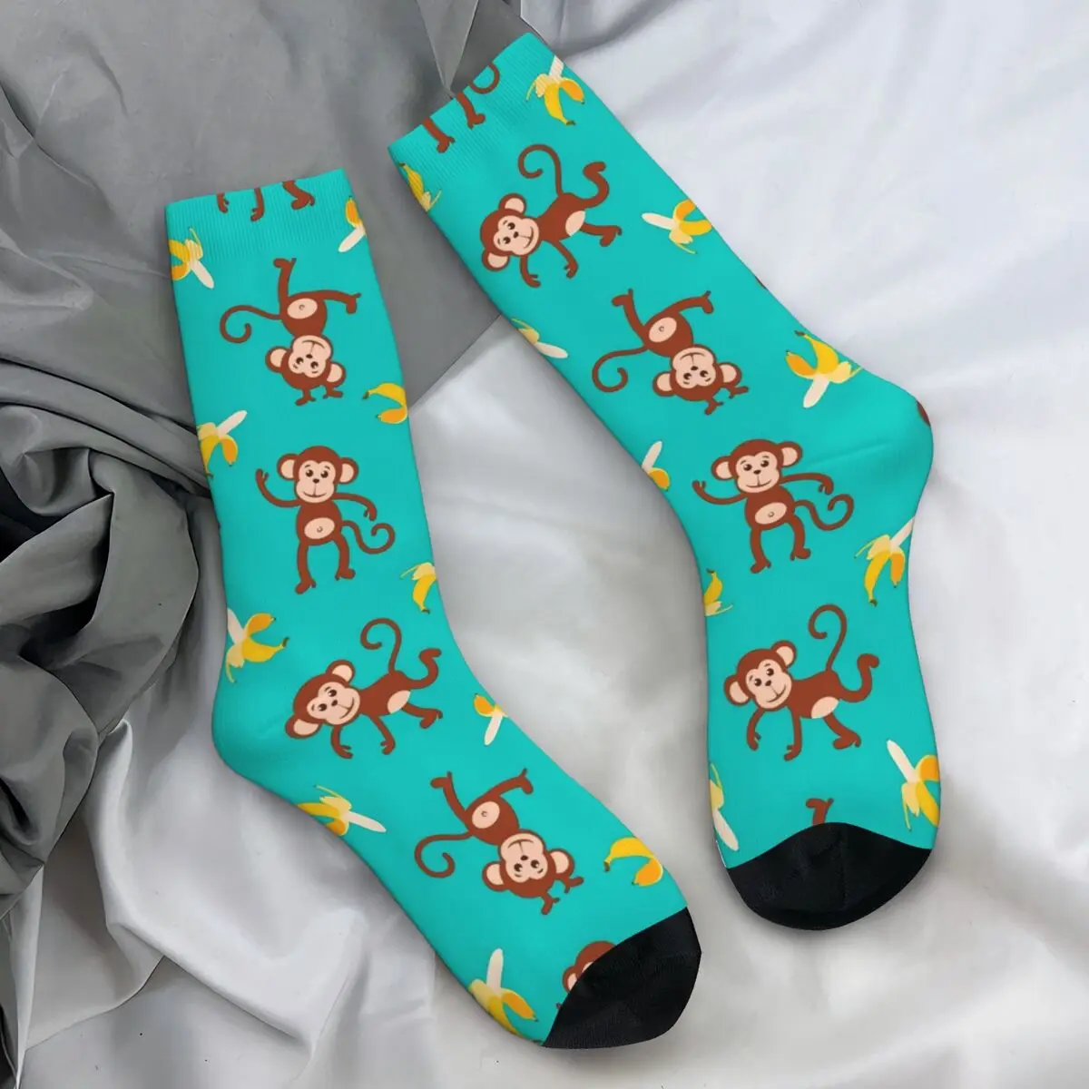 Funny Monkey Banana Socks Cute Animal Novelty Stockings Ladies Warm Soft Outdoor Sports Socks Winter Design Anti Bacterial Socks