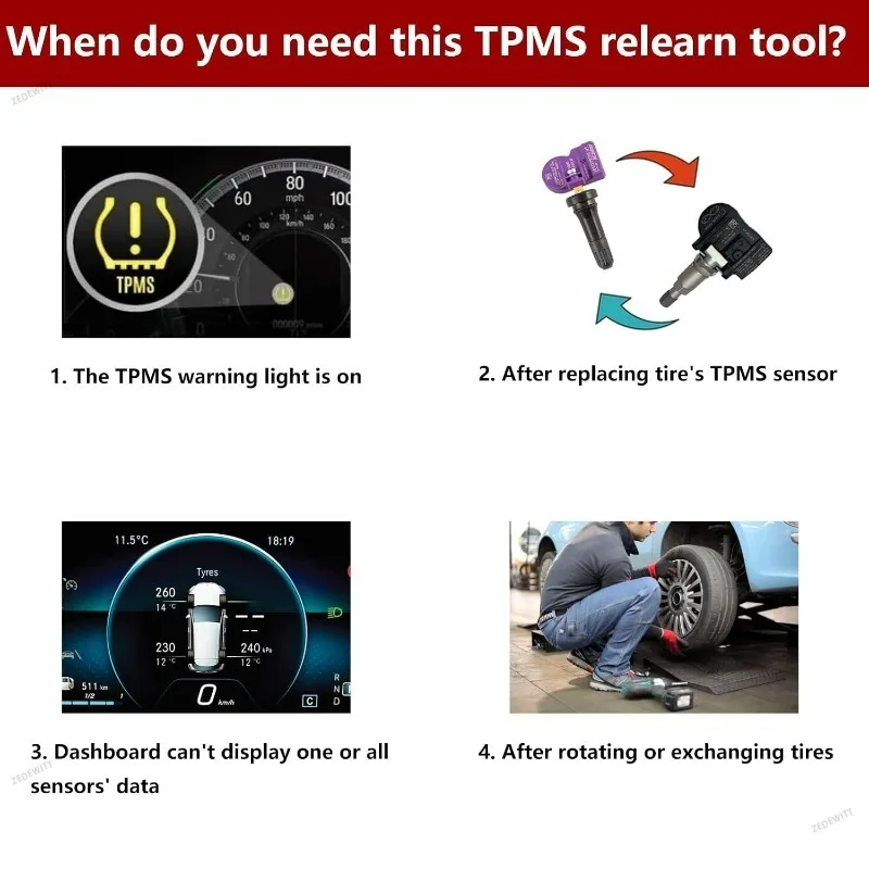 High Accuracy OBD2 Car TPMS Tire Pressure Reset Tool OEC T5 EL50449 For Ford Tire Pressure Monitor Sensor Activation Tool - view 5