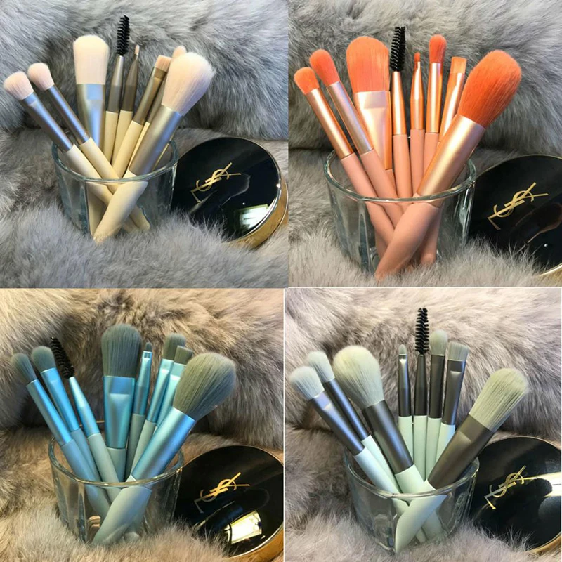 8Pcs Make Up  Brush Set Cosmetics Foundation Blush Powder Eyeshadow Blending Soft Portable Makeup Brush Professional Beauty Tool