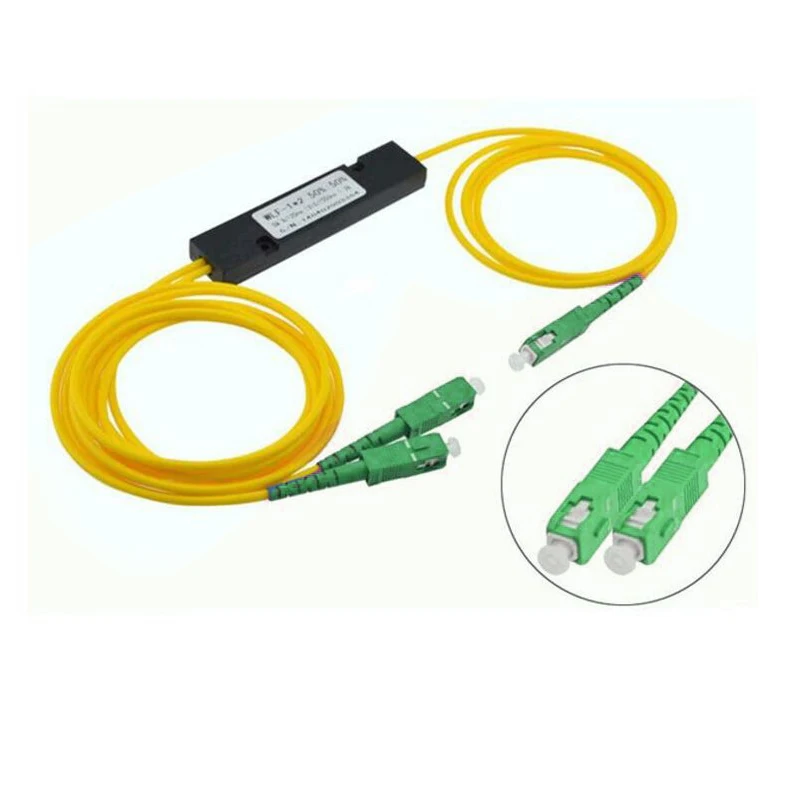 Fiber Optic Splitter Box SC/APC 1x2 PLC ABS Splitter Single-mode Optical Cassetter Splitter SC/ UPC Coupler 1:2 Connector