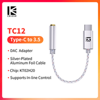 KBEAR TC12 USB Type C to 3.5mm DAC HiFi earphone adapter with audio cable converter Decoder Cable For iPhone xiaomi