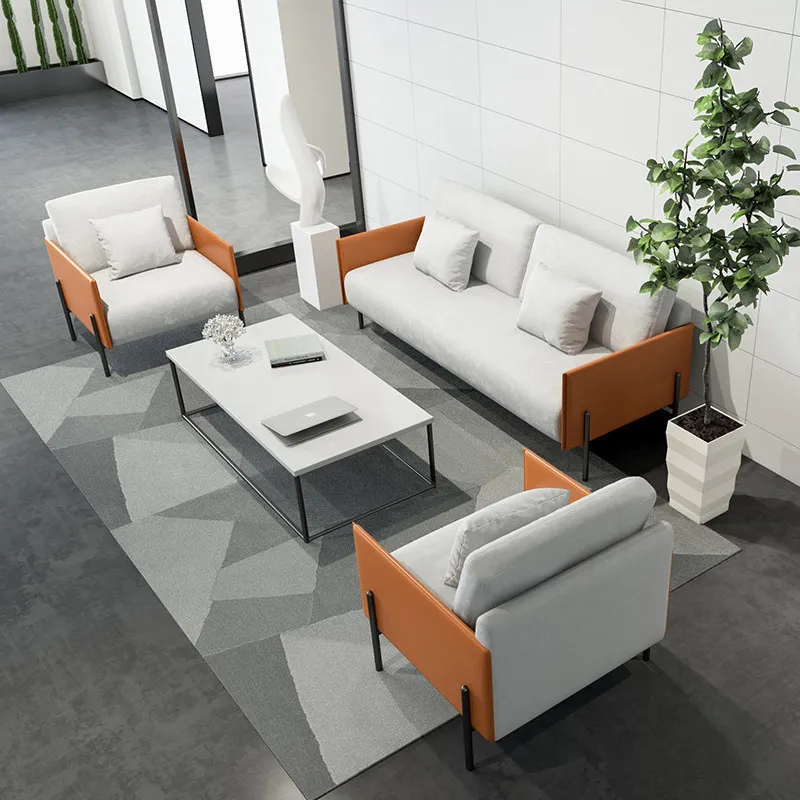 Office technology cloth sofa simple business coffee table combination negotiation meeting room rest reception area office sofa