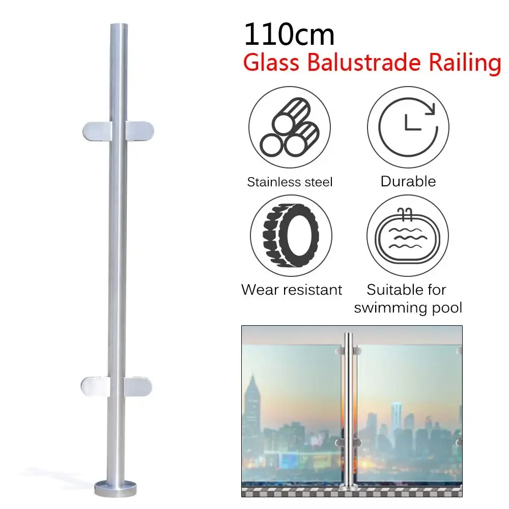 316 Stainless Steel Glass Balustrade Posts Balustrade Posts Balustrades and Handrails Garden Stairs Post 110cm Mid Post