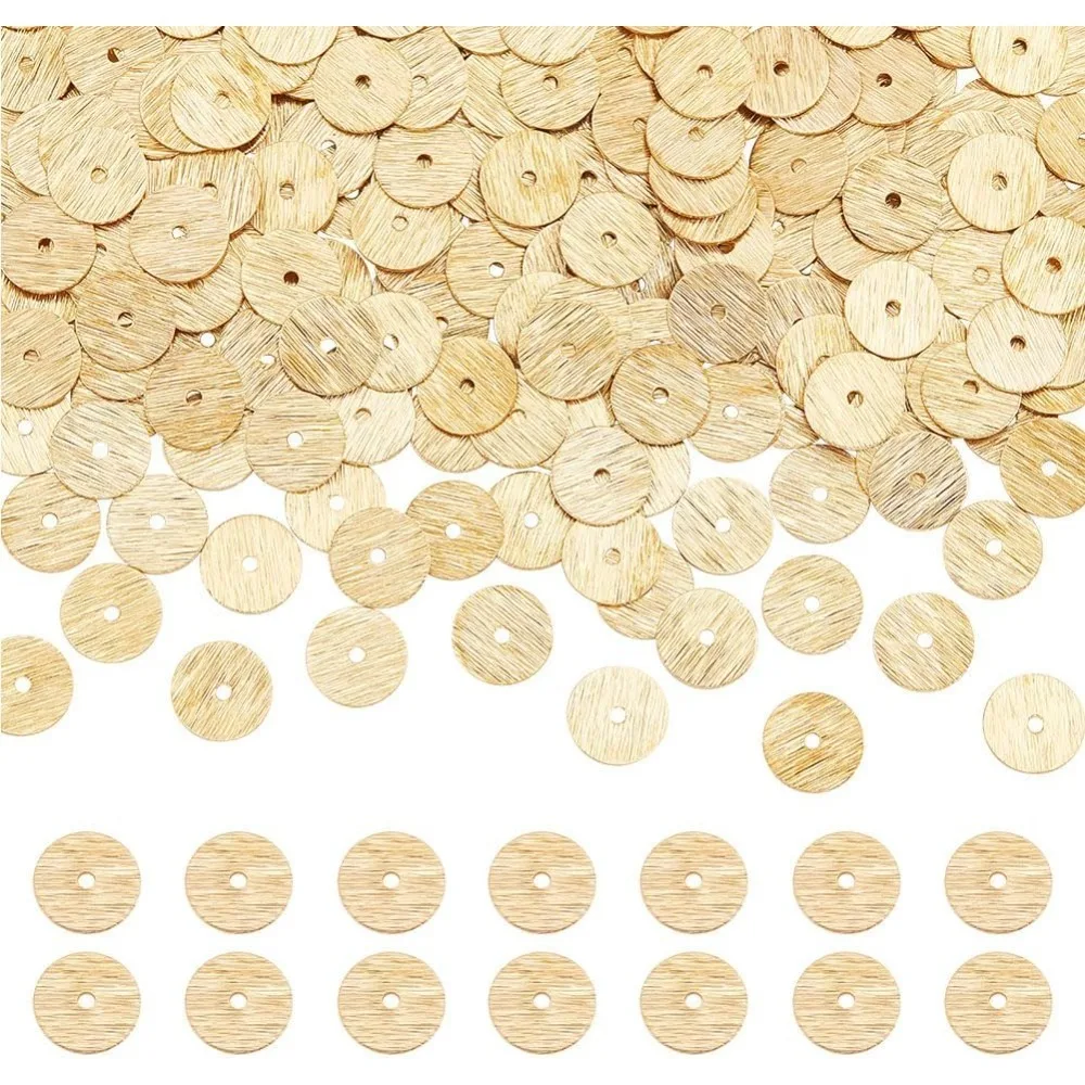 

300pcs 8mm Beads Heishi Disc Beads Brass Rondelle Spacer Bead Long-Lasting Bead for Necklace Bracelet Earring Jewelry