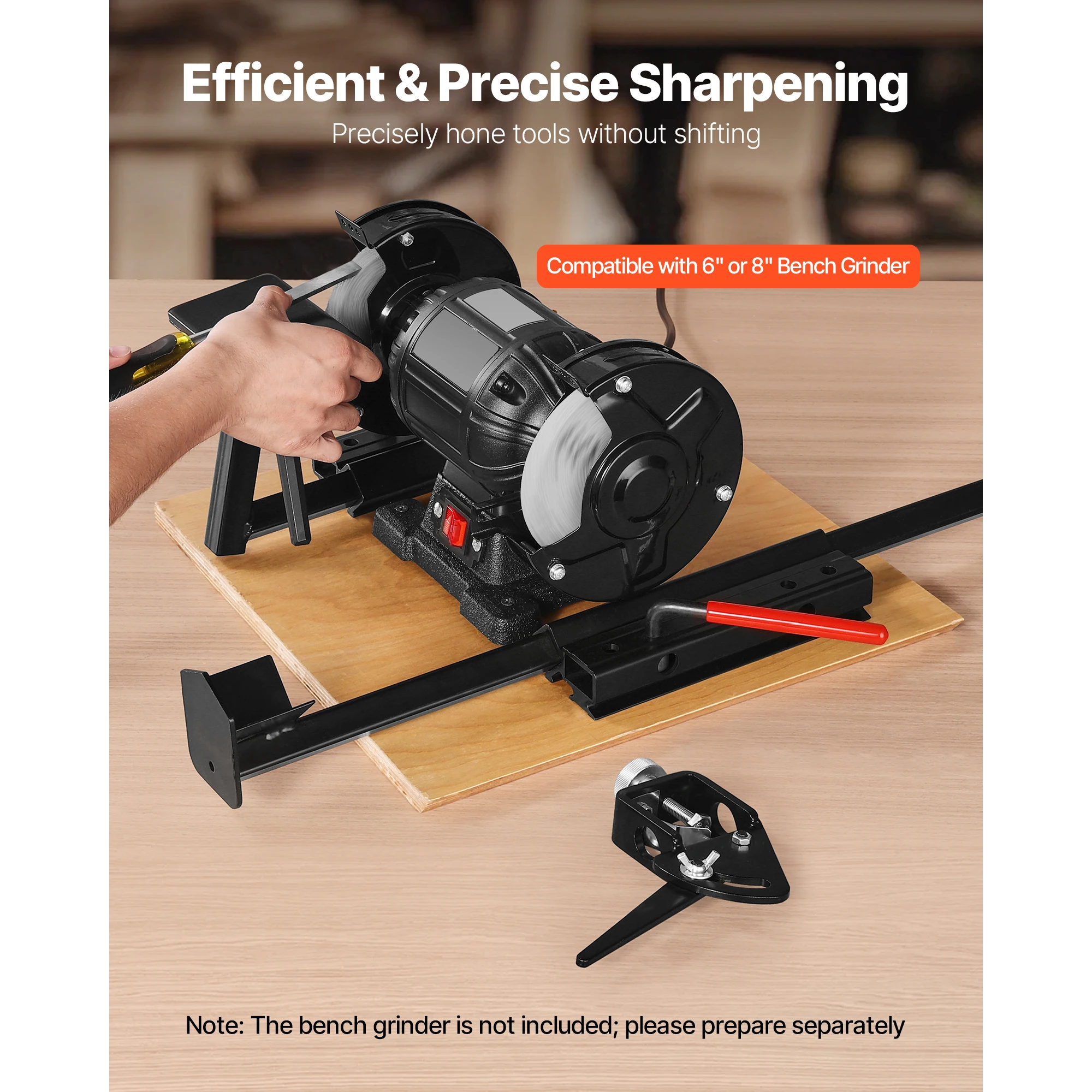 VEVOR Multi-Grind Sharpening System Vari-Grind Pro Sharpening Jig Kit–with Platform Long Support Arm for Chisels Woodturning