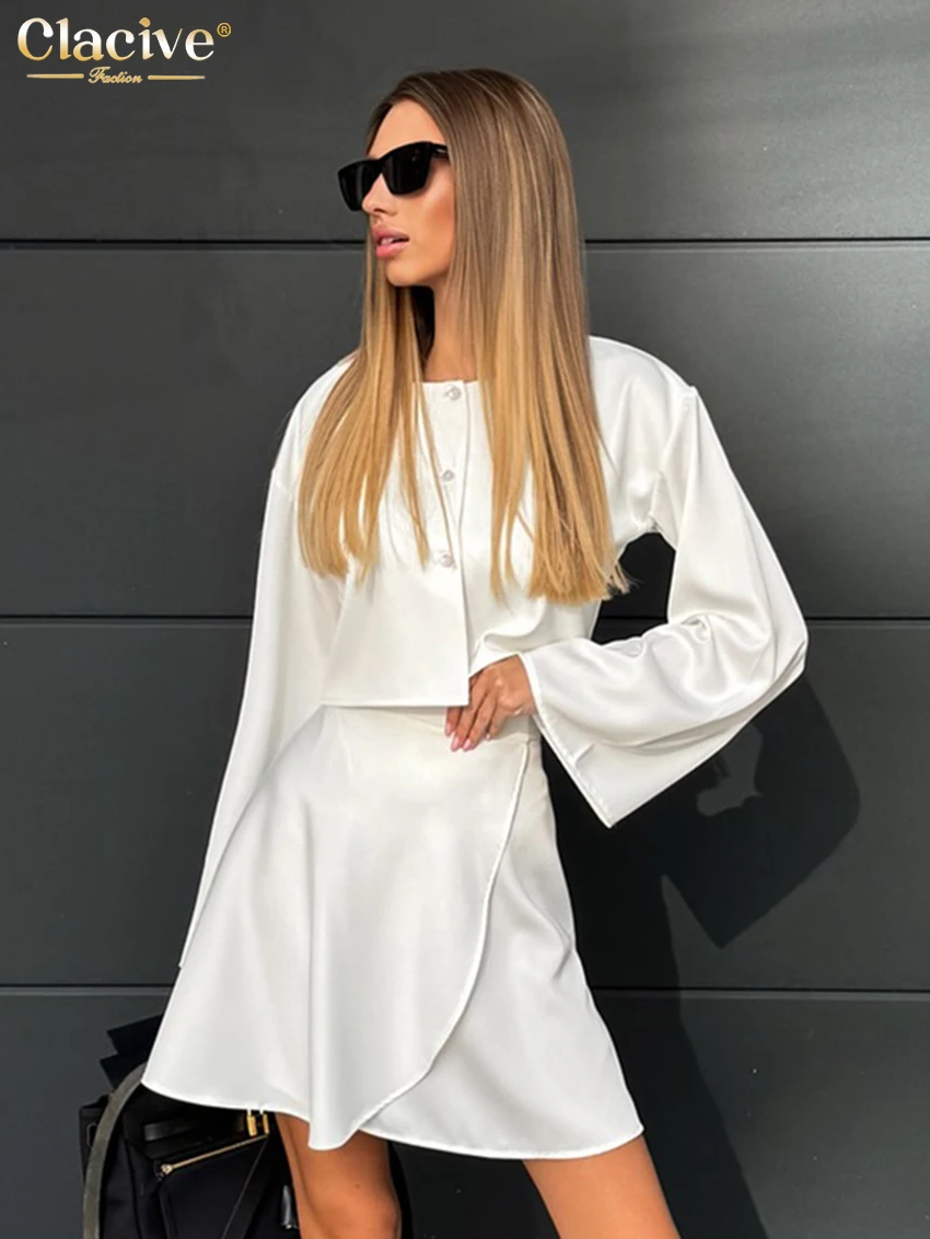 Clacive Fashion Свободная белая