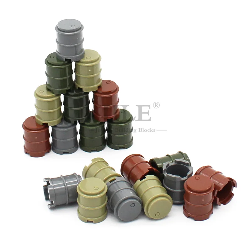 20pcs MOC Building Blocks Bricks Chemistry 2x2x2 Oil Drum Container Barrel Can Compatible with DIY Figures Guard Model Toys