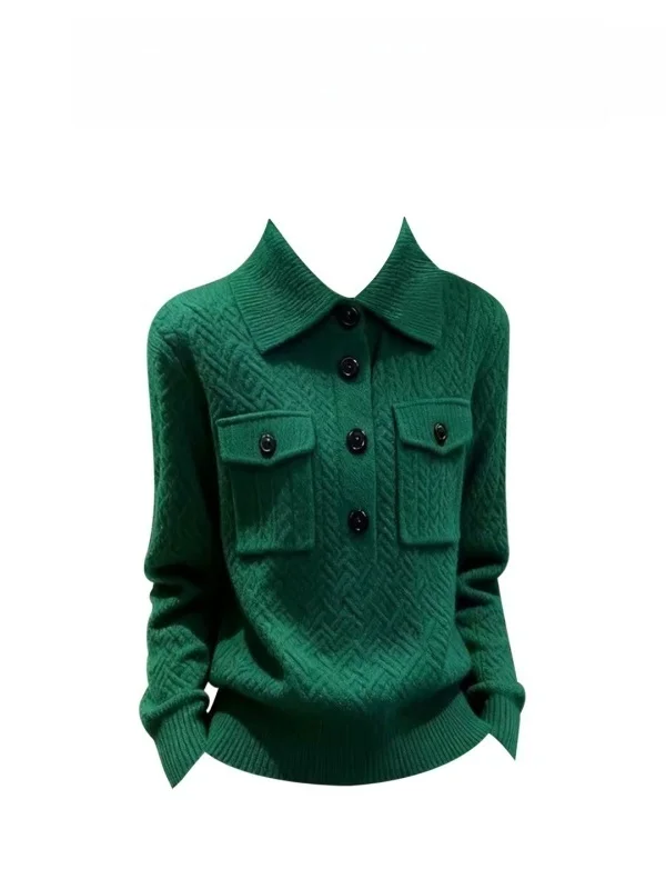 

Ретро-модный повседневный свободный женский вязаный топ из полиэстера, весна 2026, простой и элегантный, для отдыха