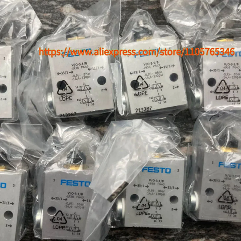 1pcs V/O-3-1/8 4938 FESTO Mechanical top rod valve，Direct acting round head valve