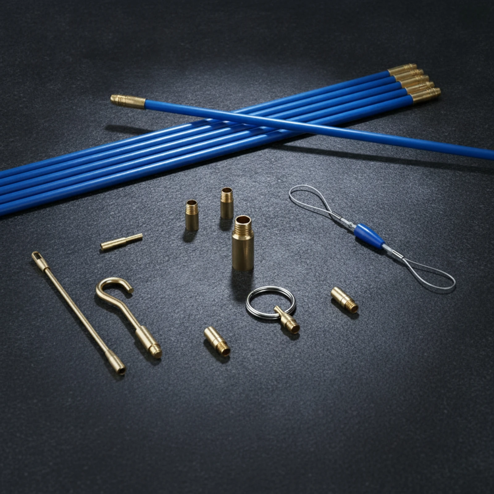 10 Pieces Fiberglass Wire Pulling Rods Wear-Resistant Wire Pulling Rods Wire-Pulling Tape Kit Low Friction Portable