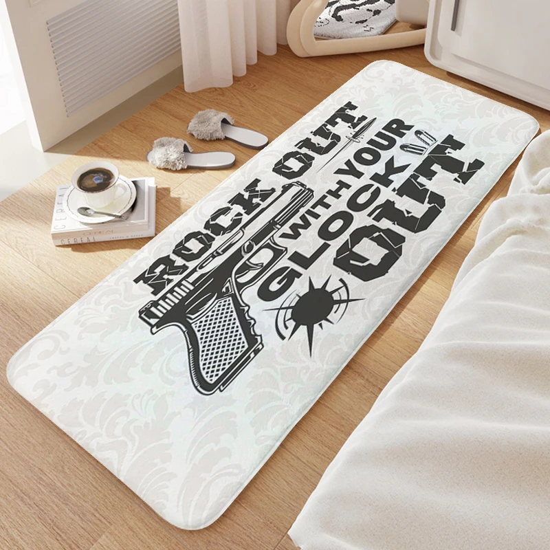 Glock Sleeping Room Floor Carpet Kitchen Foot Mat Home Decor Items Custom Bathroom Rug Hallway Custom Doormat Entrance Door