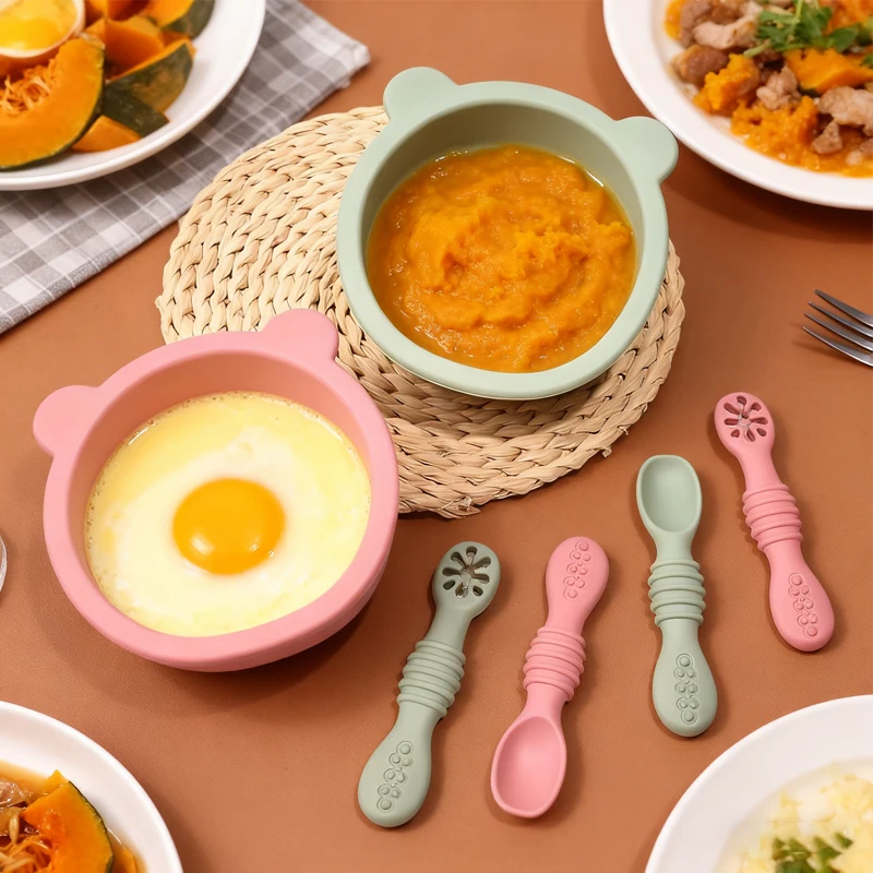 

YLS 3Pcs/Set Baby Silicone Complementary Food Bowl - Children Learning to Eat Food Bowl & Suction Cup Non-slip Bowl