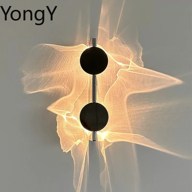 Corrugated light and shadow wall lamp, water pattern minimalist atmosphere rotating wall lamp