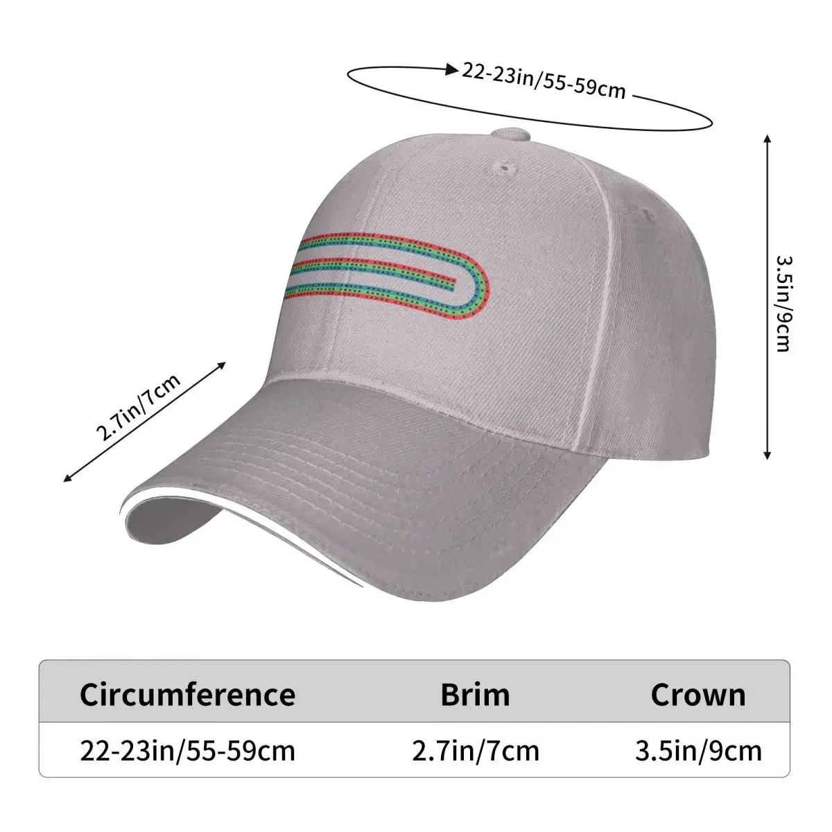 Cribbage Board 3 Track Classic Cap Fashion Casual Baseball Caps Adjustable Hat Hip Hop Summer Unisex Baseball Hats Polychromatic