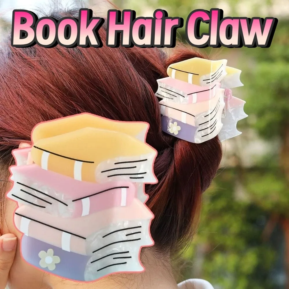 

Practical Funny Book Hair Claw Cute Non-slip Pencil Hair Barrettes Fashion Novelty Creative Stationery Hairpin Back To School