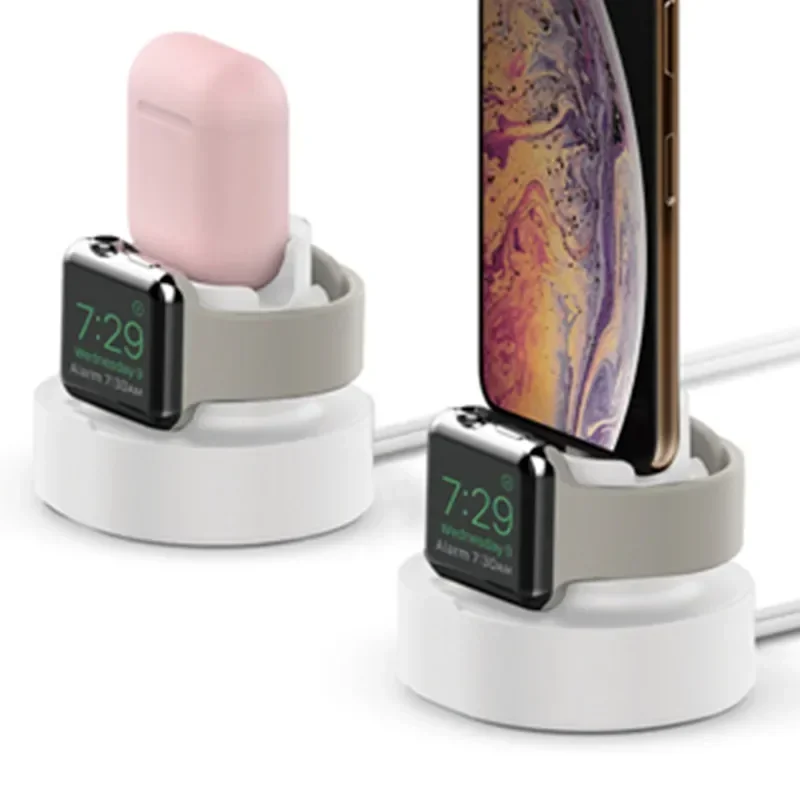 3 In 1 Phone Watch Earphone Silicone Charging Stand Holder for IPhone 14 15 Pro Max IWatch Airpods Pro 2 3 Dock Station Soporte