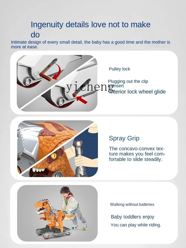 XL elektrische spray-dinosaurusscooter voor kinderen, jongens kunnen grote T-Rex rijden