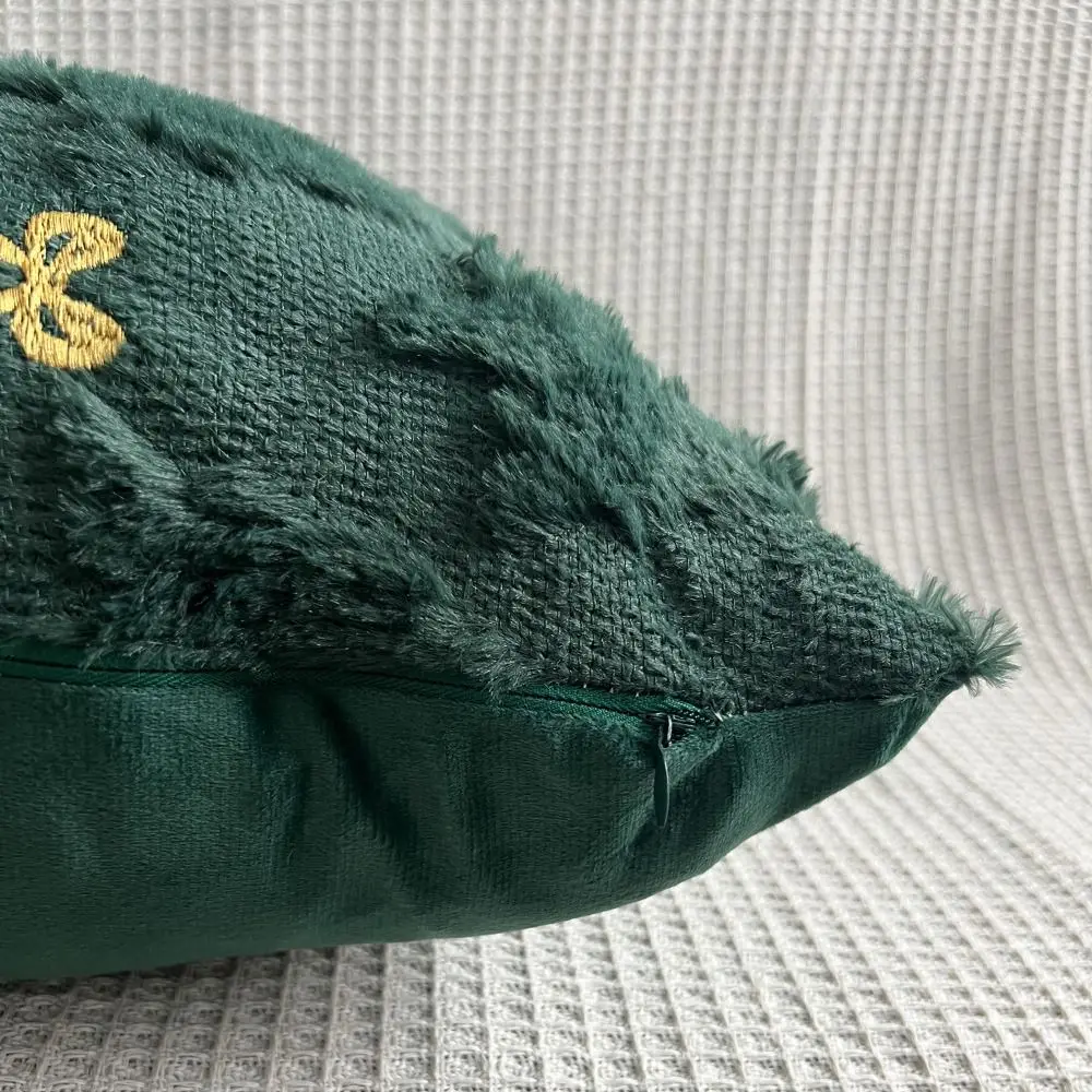 1PC Short Christmas Pillow Cover Bowknot Five-pointed Star Comfortable Xmas Tree Pillowcase Soft Embroidered Cushion Slipcover