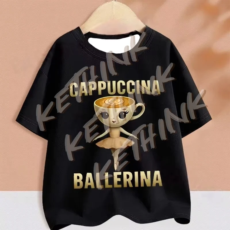 

2025 Kids Clothes Funny Italian Brainrot T Shirt Cartoon Graphics Casual Vintage Boys Girls Short Sleeve Top Children's Clothing