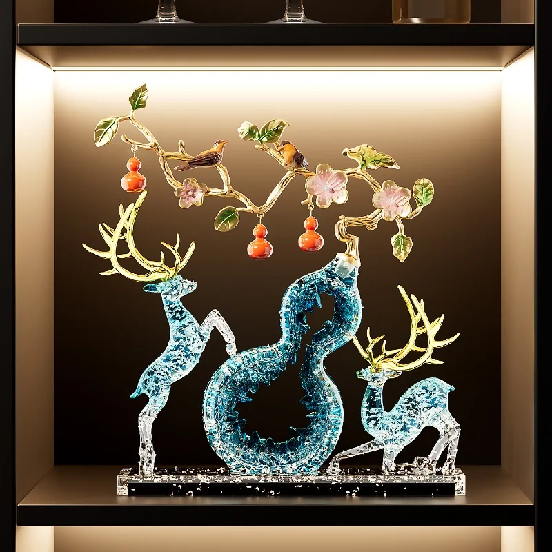 

Persimmons,Ruyi,Fortune,Deer,Gourd Decoration,Art Sculpture Living Room,Entrance,TV Cabinet,Office Desktop Decorations Gifts