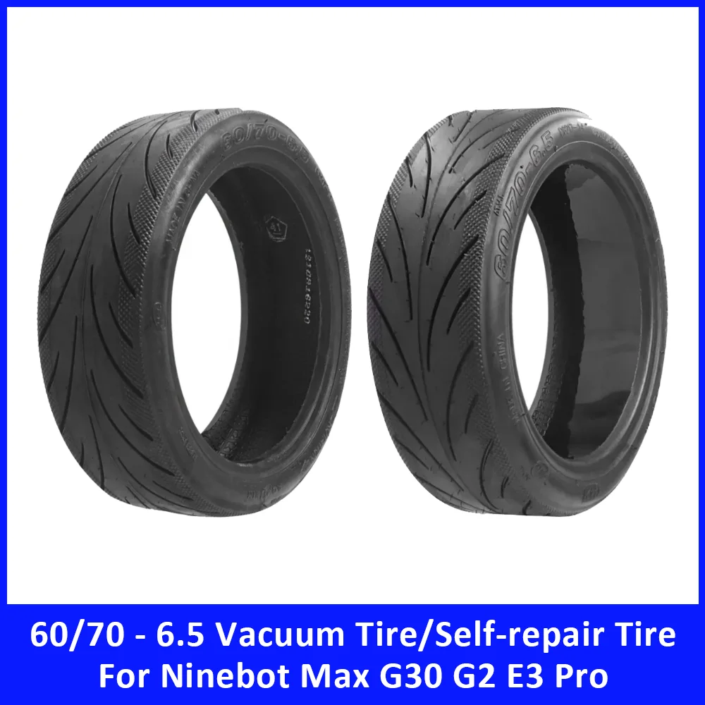60/70-6.5 Vacuum Tires with Air Nozzles for Ninebot Max G30 G2 E2 Pro E3 Pro for Gotrax G5 G6 Scooter 10 Inch Self-healing Tyres
