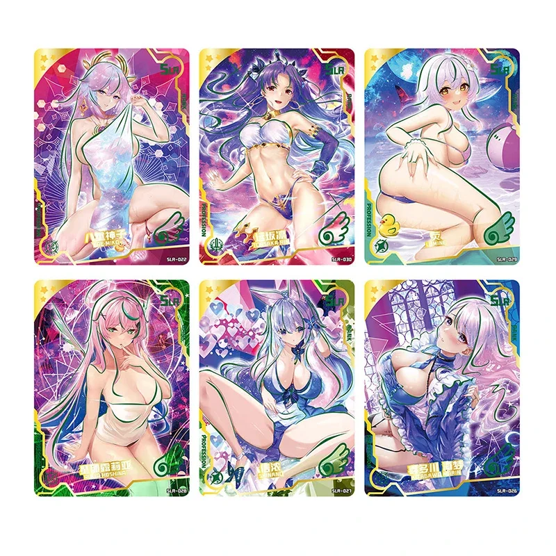 Sexy Girl Maiden Party Super nascosto costume da bagno serie carte da gioco da tavolo Anime dea personaggio MR Metal Card Toy per regalo per bambini